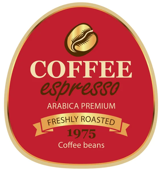 レトロなスタイルでのコーヒー豆のデザイン ラベル — ストックベクタ