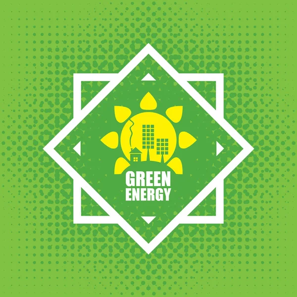 矢量的绿色能源，太阳能电池板的概念 — 图库矢量图片