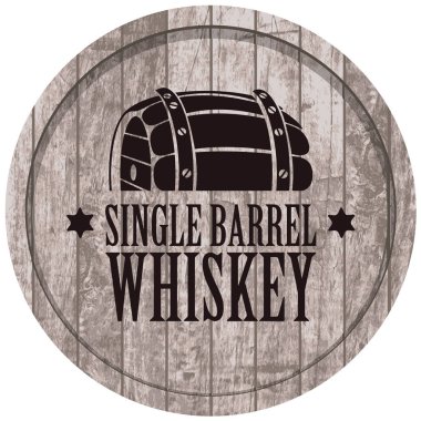 banner with a barrel of whiskey in retro style clipart
