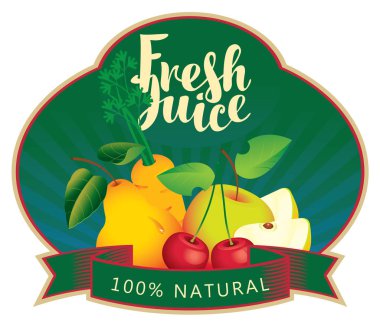 çeşitli meyve ve çilek ile afiş taze meyve suyu