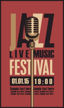 mikrofon ile Caz Festivali canlı müzik için poster