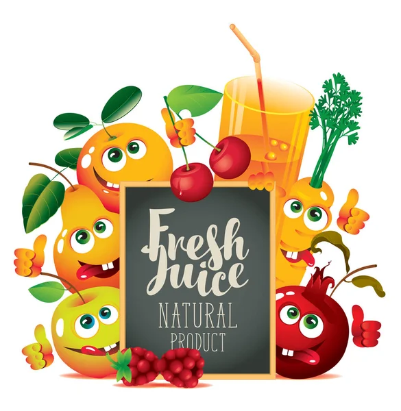 komik meyve ile taze meyve suyu için Banner