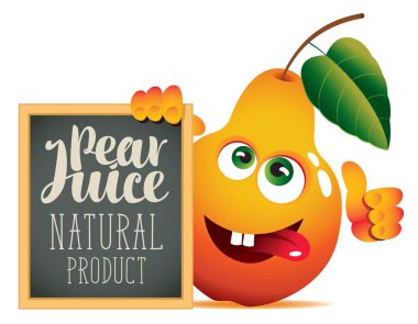 komik armut ile taze meyve suyu için Banner