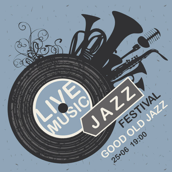 Vector banner for jazz festival live music