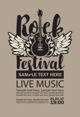 Vektör billboard Rock Festivali canlı müzik