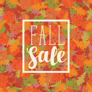 Sonbahar satış tasarımı ile renkli sonbahar yaprakları