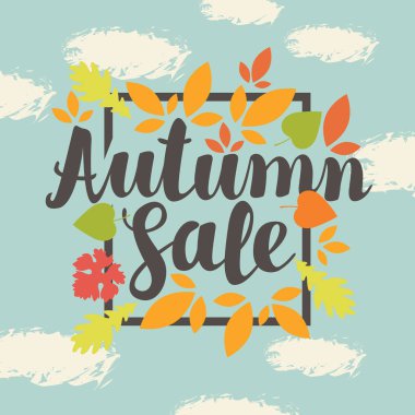 Sonbahar satış tasarımı ile renkli sonbahar yaprakları