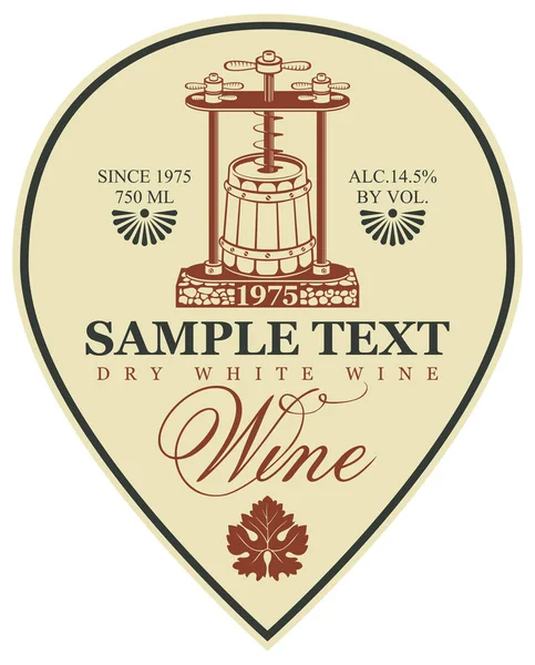 şarap şarap basın ve varil için etiket