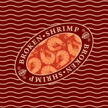 arka plan dalgalar üzerinde oval tabak üzerinde kırık karides