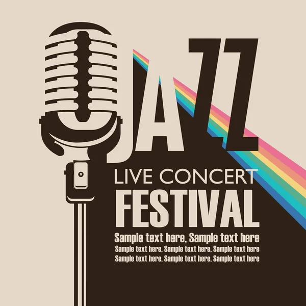 Affiche pour concert de musique jazz avec microphone — Image vectorielle