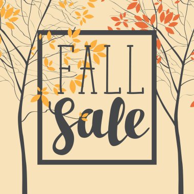 Yazıt ve ağaçları ile sonbahar satışı büyük başlığı