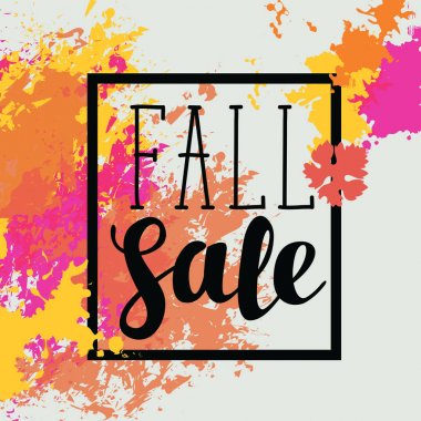 Parlak soyut noktalar ile sonbahar satışı büyük başlığı