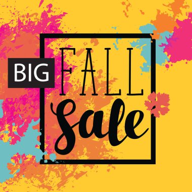 Parlak soyut noktalar ile sonbahar satışı büyük başlığı