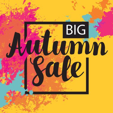 Parlak soyut noktalar ile sonbahar satışı büyük başlığı