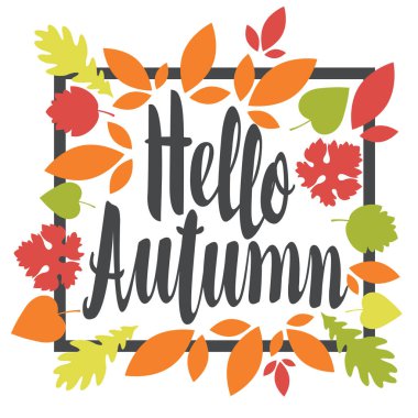 yazıt Merhaba sonbahar yaprak bir çerçeve içinde