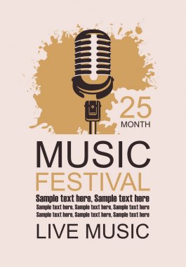 bir mikrofon ile Müzik Festivali için Banner