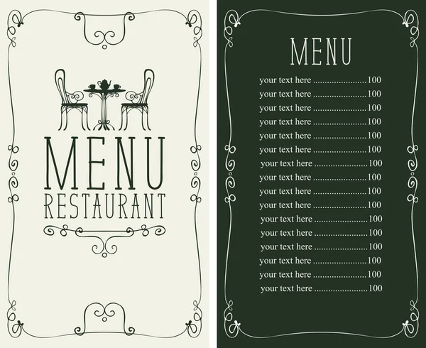 Fiyat, servis masa ve sandalyeler görüntü menüsü