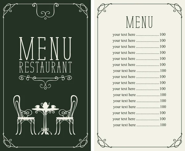 Fiyat, servis masa ve sandalyeler görüntü menüsü