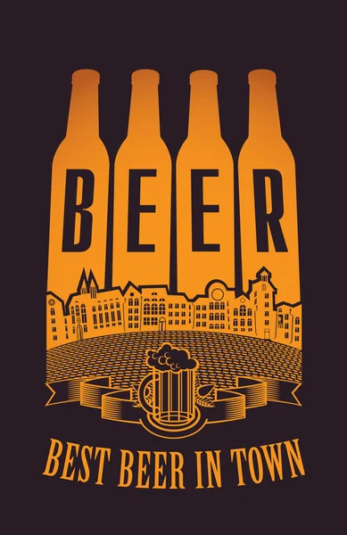 Dört bira şişeleri yazıt eski şehir ile