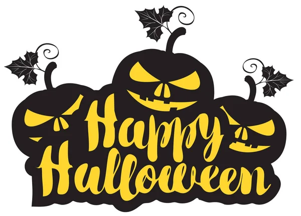 Iscrizione calligrafica di Halloween con zucche — Vettoriale Stock