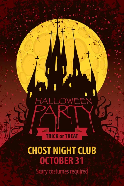 Bannière pour Halloween avec vieux château gothique — Image vectorielle