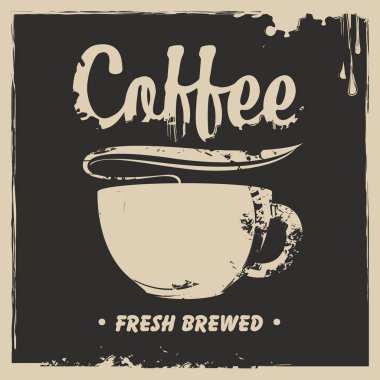 bir fincan sıcak kahve ve bir sıçrama ile banner