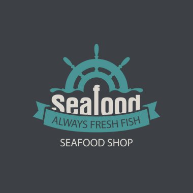 bir gemi dümen ile deniz ürünleri alışveriş için Banner