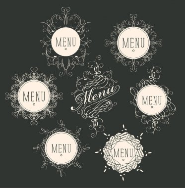 Vektör etiket Restoran menü tasarımı için ayarla