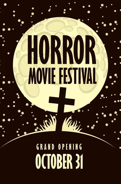 Baner na horror Film Festiwal, straszny film — Wektor stockowy