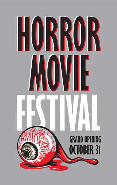 Banner för skräck film festival, skrämmande film — Stock vektor