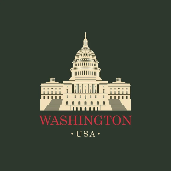 Imagen vectorial Edificio US Capitol en Washington DC — Vector de stock