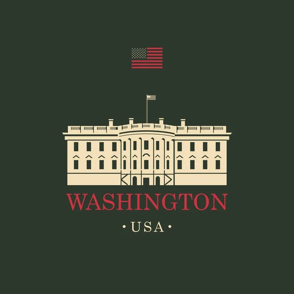 Imagen vectorial Casa blanca en Washington DC — Vector de stock