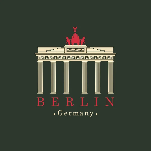 Vector image Brandenburg Gate in Berlin — Stock Vector