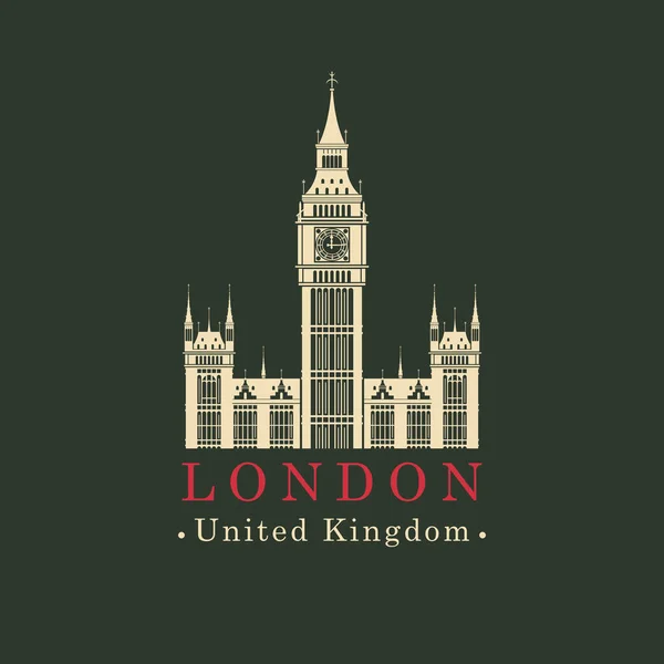Estandarte con Big Ben en Londres, Reino Unido — Vector de stock