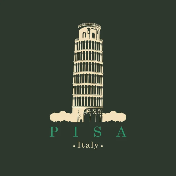 Векторное изображение Итальянская наклонная башня в Пизе — стоковый вектор
