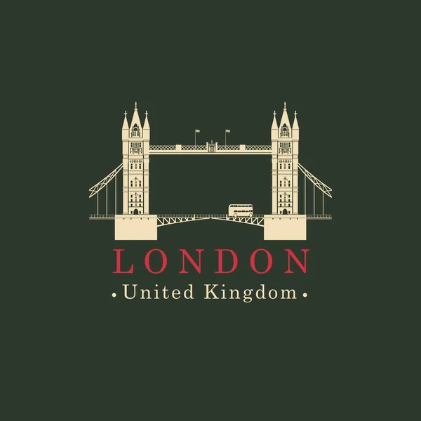 Logo London Bridge. Repère architectural anglais — Image vectorielle