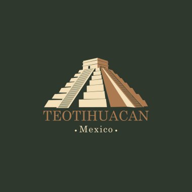 Afiş Mesoamerican ile Meksika'da piramitleri