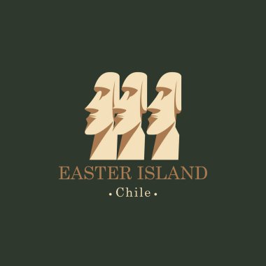 Paskalya Adası, Chili Moai heykelleri ile banner