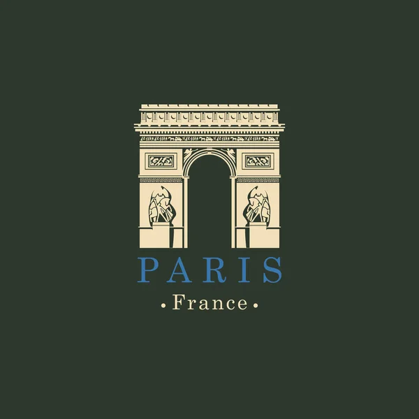 Arc de Triomphe à Paris, France. Image vectorielle — Image vectorielle
