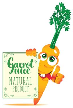 havuç suyu ile sevimli karakter havuç için Banner