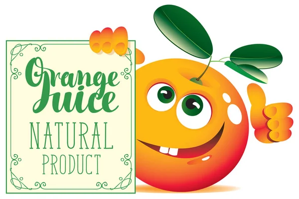 sevimli karakteri turuncu ile portakal suyu için Banner