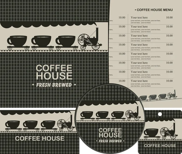 메뉴와 커피 하우스에 대 한 디자인 요소 세트 — 스톡 벡터