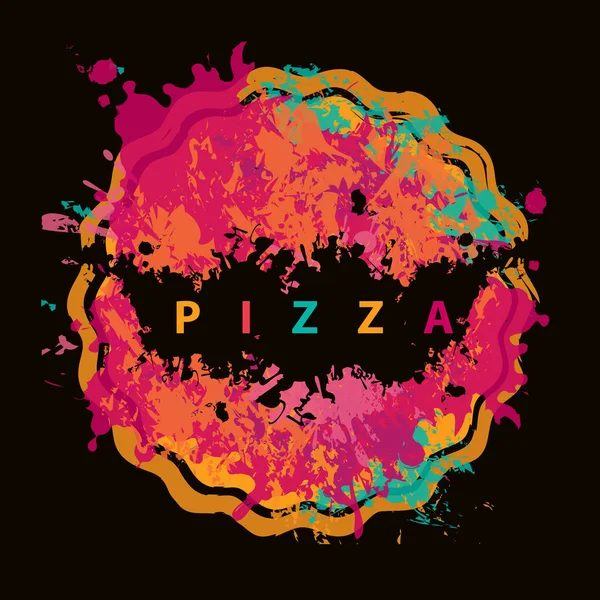 Banner vectorial con imagen abstracta de pizza — Vector de stock