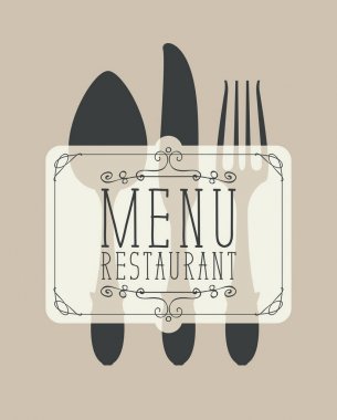 çatal bıçak takımı ile bir restoran menü için Banner