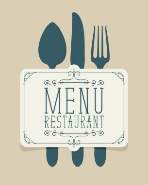 çatal bıçak takımı ile bir restoran menü için Banner