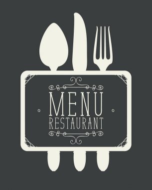 çatal bıçak takımı ile bir restoran menü için Banner