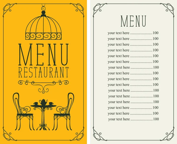 Fiyat, servis masa ve sandalyeler görüntü menüsü