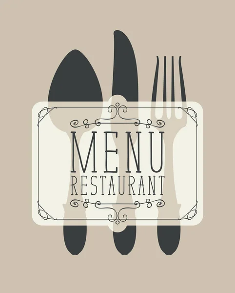 Баннер для меню ресторана со столовыми приборами — стоковый вектор