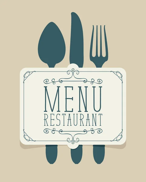 Bannière pour un menu restaurant avec couverts — Image vectorielle