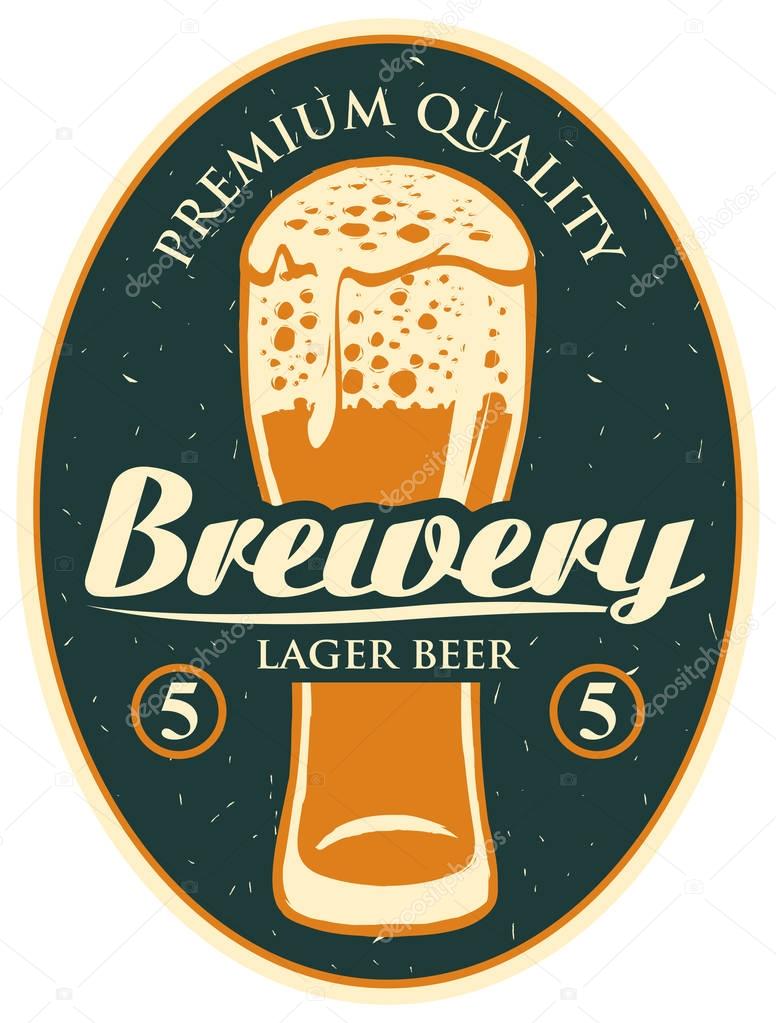 label or banner for the brewery with beer glass